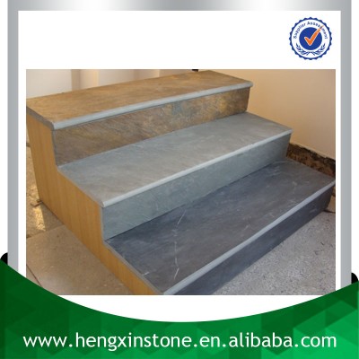 Chinese Factory Direct Sales Cheap 120*30 Bullnose Edge Polished Surface Rectangle Grey Decorative Slate Steps Slate Stair Tread