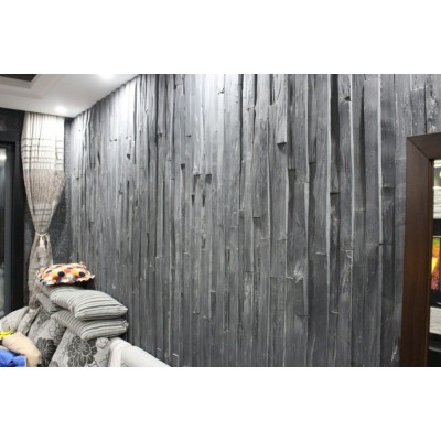 Factory Direct Sale Handmade Random Shape 60*15*2cm Black Decorative Slate Wall Tile Slate Siding