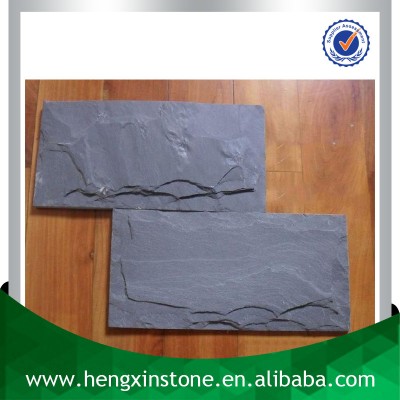 Chinese Factory Direct Sales Cheap Handmade Mushroom Edge 20*10*1cm Black Decorative Slate Stone Wall Covering