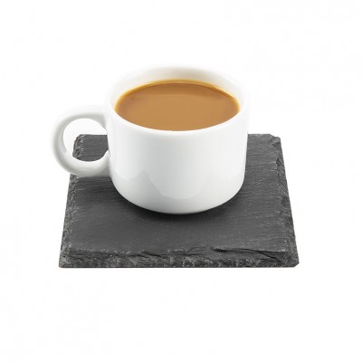 Factory Direct Sales Wholesale Natural 10*10*0.5cm Square Black Slate Coaster Stone Coaster