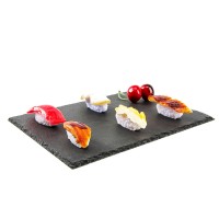 Factory Direct Sales Wholesale Natural Edge 30*20*0.5cm Rectangle Black Slate Stone Cheese Board Plate