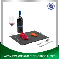 Promotion Factory Direct Natural Edge 35*25cm Rectangle Black Slate Serving Board