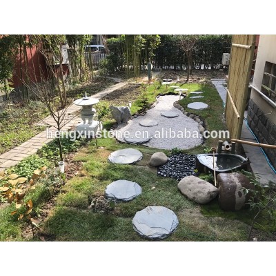 Factory Direct Sales Cheap Thick Natural Surface Rould Dia30cm Slate Rock Stepping Stone Broken Slate Tile