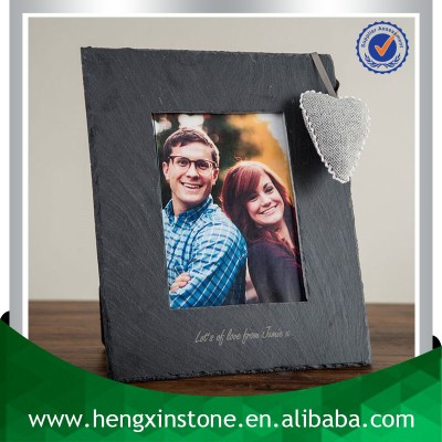 Factory Direct Price 36*31cm Handmade Decorative Natural Customized Laser Design Slate Picture Frame For Wholesale